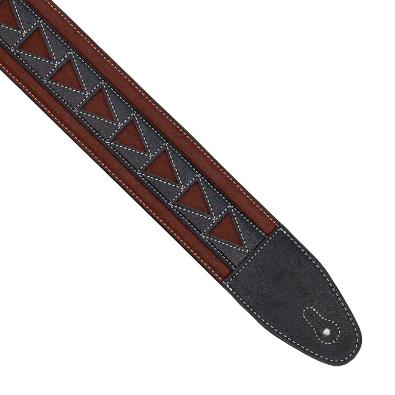 Profile - 2.5" Leather Strap with Burgundy Suede and Black Leather Arrow Pattern - PGS-GL-6200-BKRD