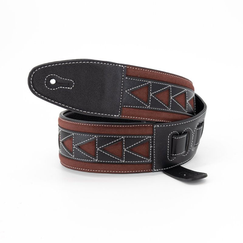 Profile - 2.5" Leather Strap with Burgundy Suede and Black Leather Arrow Pattern - PGS-GL-6200-BKRD