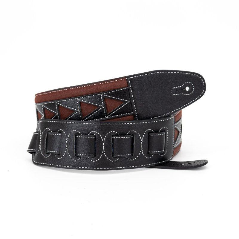 Profile - 2.5" Leather Strap with Burgundy Suede and Black Leather Arrow Pattern - PGS-GL-6200-BKRD