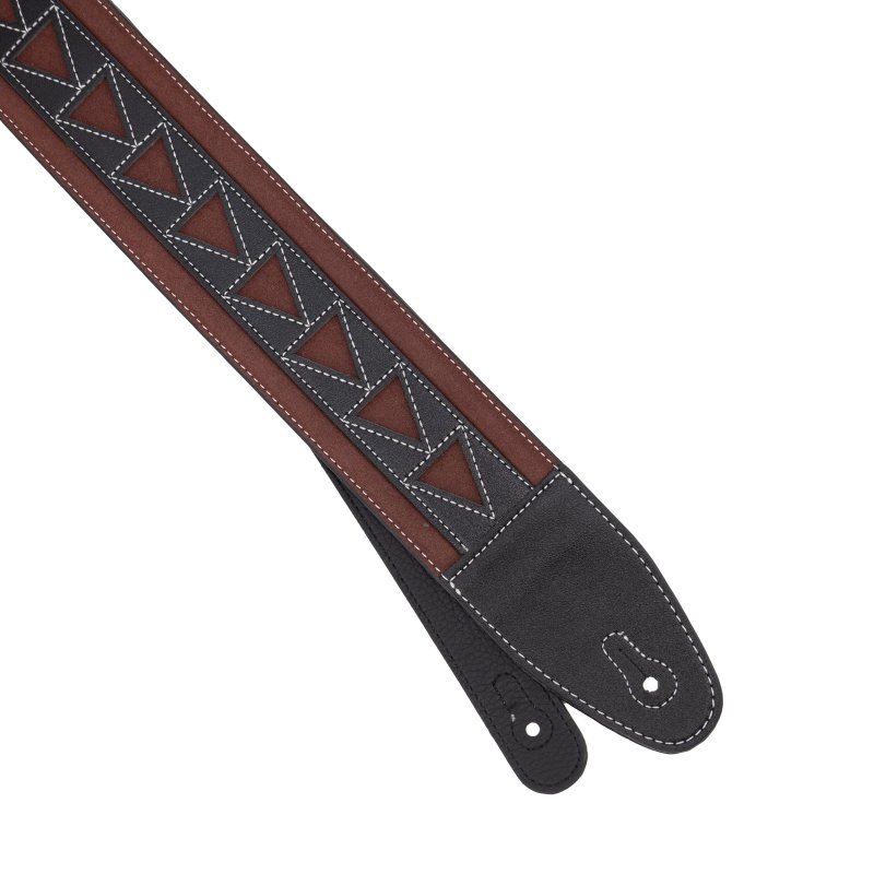 Profile - 2.5" Leather Strap with Burgundy Suede and Black Leather Arrow Pattern - PGS-GL-6200-BKRD