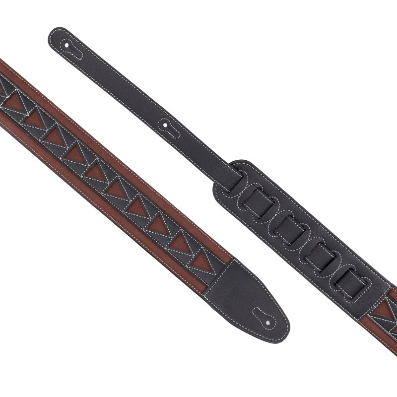 Profile - 2.5" Leather Strap with Burgundy Suede and Black Leather Arrow Pattern - PGS-GL-6200-BKRD