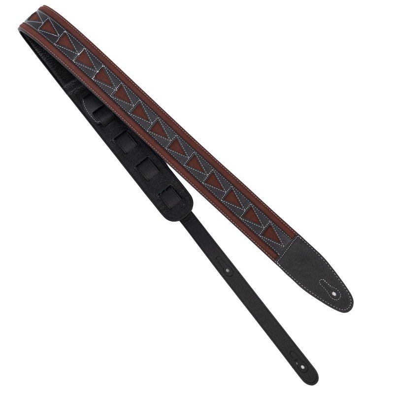 Profile - 2.5" Leather Strap with Burgundy Suede and Black Leather Arrow Pattern - PGS-GL-6200-BKRD