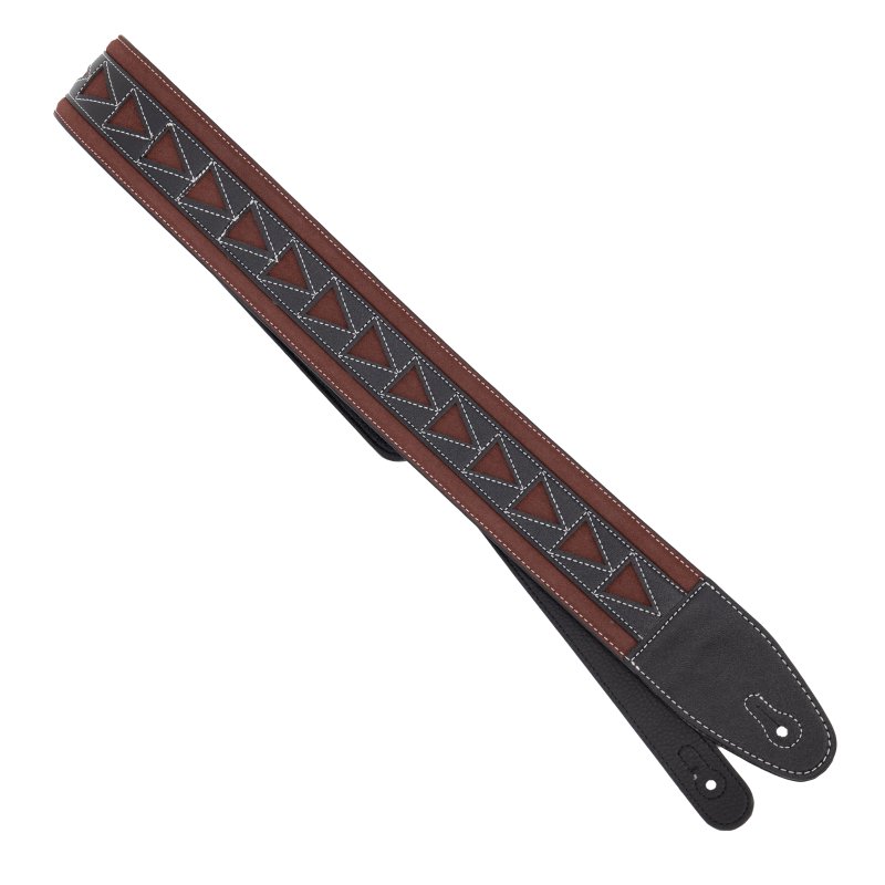 Profile - 2.5" Leather Strap with Burgundy Suede and Black Leather Arrow Pattern - PGS-GL-6200-BKRD