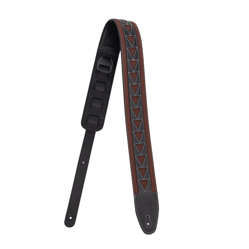 Profile - 2.5" Leather Strap with Burgundy Suede and Black Leather Arrow Pattern - PGS-GL-6200-BKRD