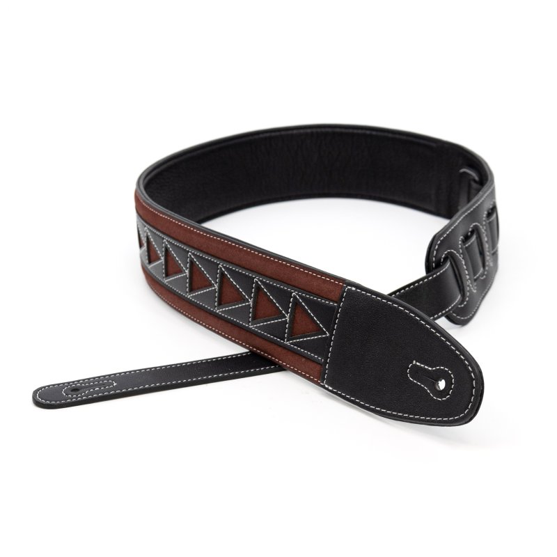 Profile - 2.5" Leather Strap with Burgundy Suede and Black Leather Arrow Pattern - PGS-GL-6200-BKRD