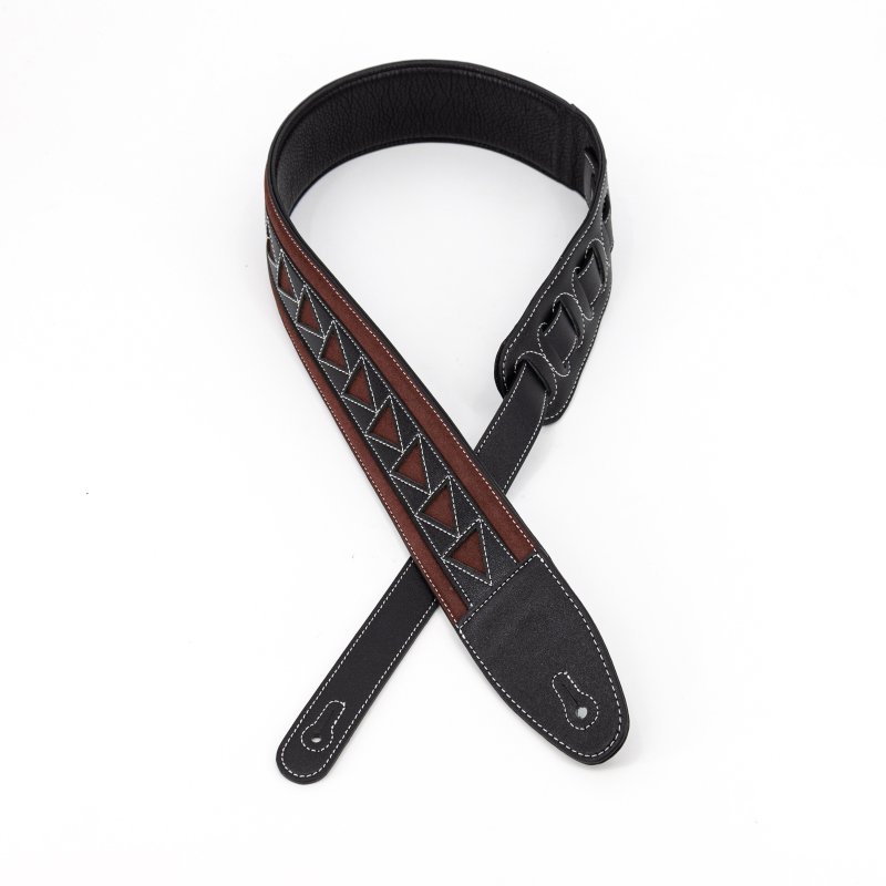 Profile - 2.5" Leather Strap with Burgundy Suede and Black Leather Arrow Pattern - PGS-GL-6200-BKRD