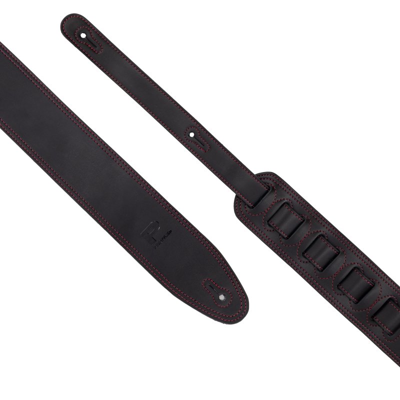 Profile - 2.5" Leather Strap with Red Double Stitching, Black - PGS-IL-7100-BKRD