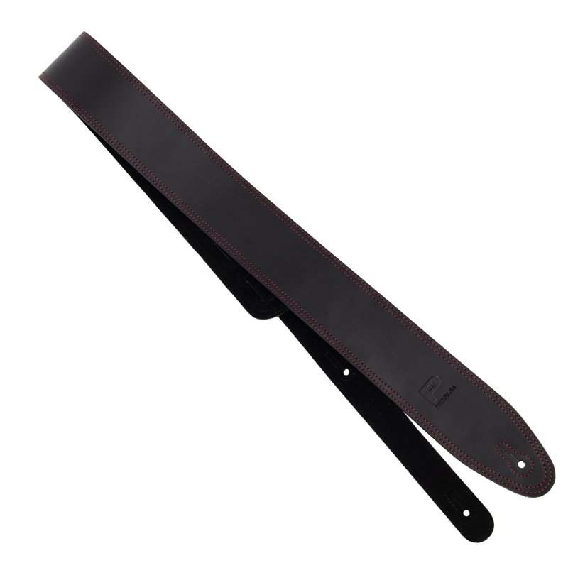 Profile - 2.5" Leather Strap with Red Double Stitching, Black - PGS-IL-7100-BKRD