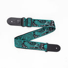 Profile - 2.5" Jacquard Weave Teal and Black Paisley Pattern Strap - PGS-JW-6010-TLBK