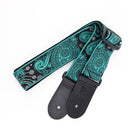 Profile - 2.5" Jacquard Weave Teal and Black Paisley Pattern Strap - PGS-JW-6010-TLBK
