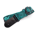 Profile - 2.5" Jacquard Weave Teal and Black Paisley Pattern Strap - PGS-JW-6010-TLBK