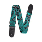 Profile - 2.5" Jacquard Weave Teal and Black Paisley Pattern Strap - PGS-JW-6010-TLBK