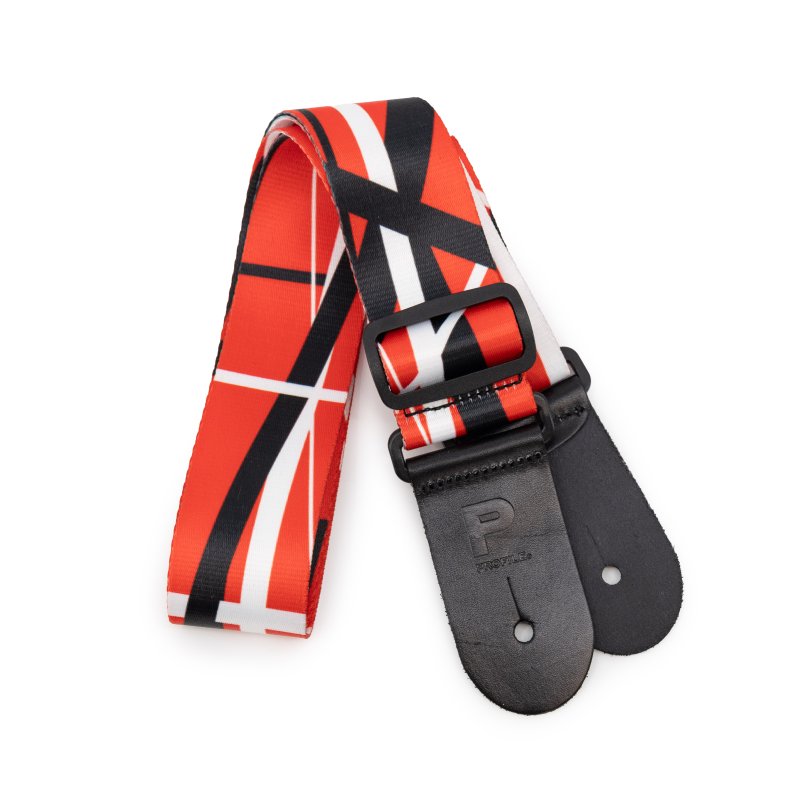 Profile - Terylene, Red Black White Stripe Printed Strap - PGS-NY-EVH-RBW