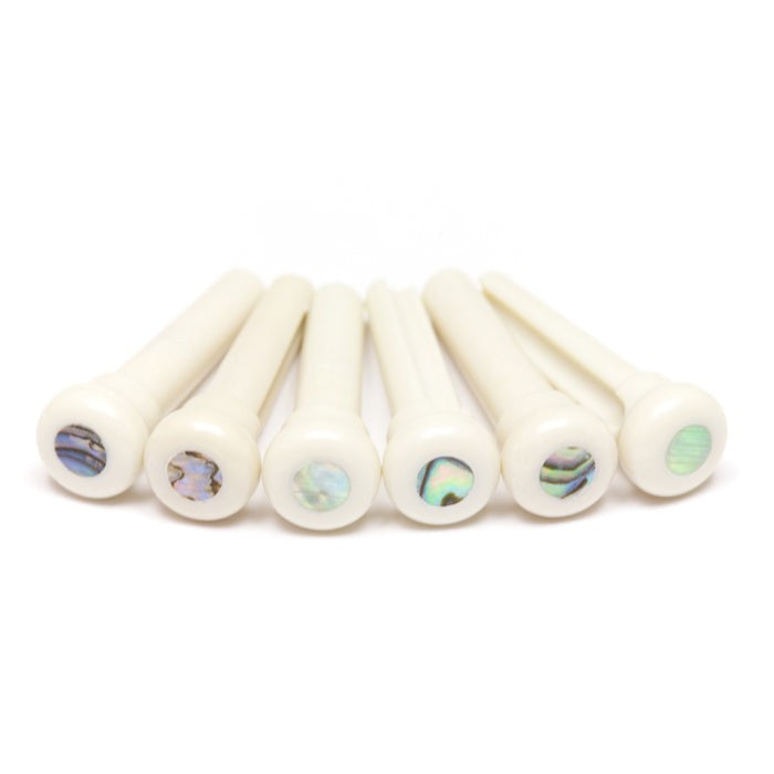 Graph Tech Guitar - TUSQ Presentation Style Bridge Pins White With Paua Shell Inlay - PP-1000-00