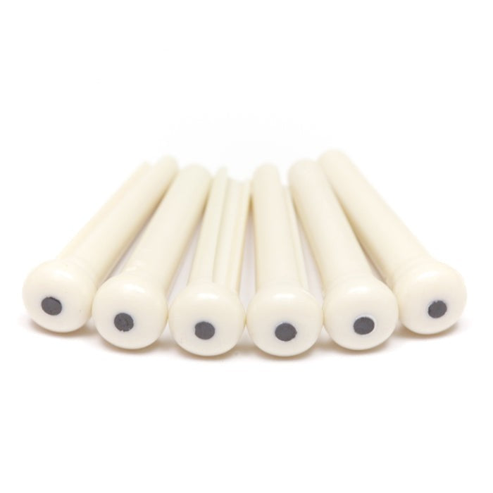 Graph Tech Guitar - TUSQ Traditional Style Bridge Pins White With Black Inlay - PP-1122-00