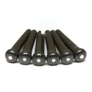 Graph Tech Guitar - TUSQ Traditional Style Bridge Pins Black With White Inlay - PP-2122-00