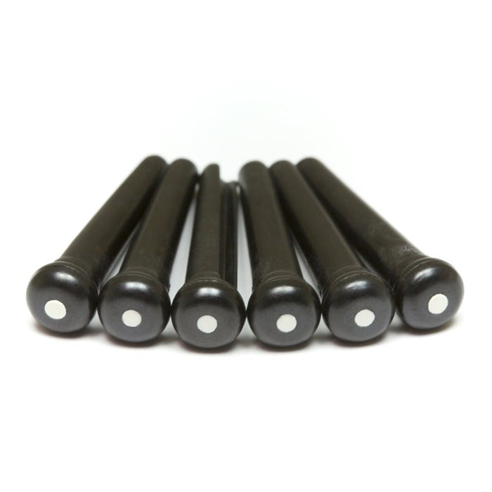 Graph Tech Guitar - TUSQ Traditional Style Bridge Pins Black With White Inlay - PP-2122-00