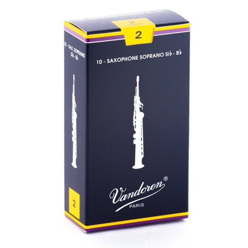 Vandoren - Soprano Sax Traditional Reeds Strength 2; Box of 10 - SR202