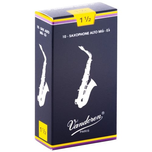 Vandoren - Alto Sax Traditional Reeds Strength 1.5; Box of 10 - SR2115