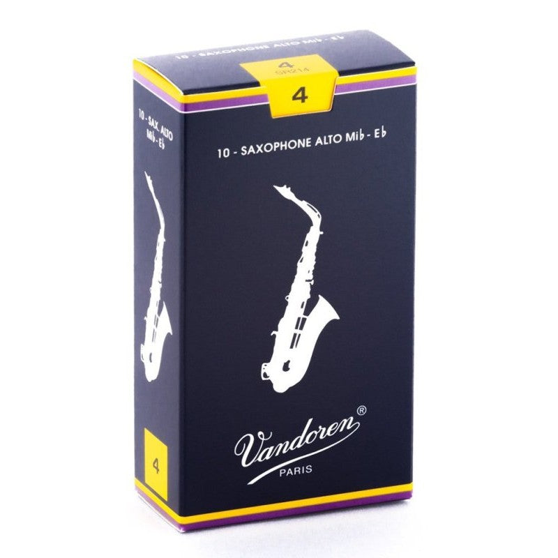 Vandoren - Alto Sax Traditional Reeds Strength 4; Box of 10 - SR214 ...