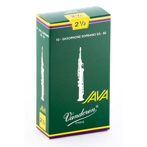 Vandoren - Soprano Sax JAVA Reeds Strength 2.5; Box of 10 - SR3025