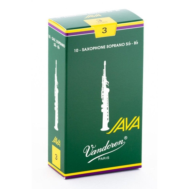 Vandoren - Soprano Sax JAVA Reeds Strength 3; Box of 10 - SR303