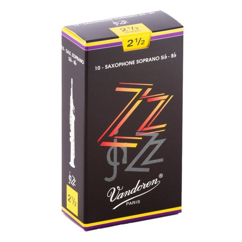 Vandoren - Soprano Sax ZZ Reeds Strength 2.5; Box of 10 - SR4025
