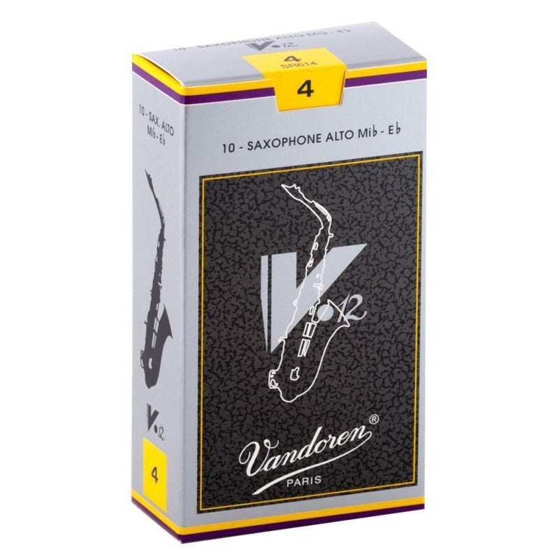 Vandoren - Alto Sax V.12 Reeds Strength 4; Box of 10 - SR614