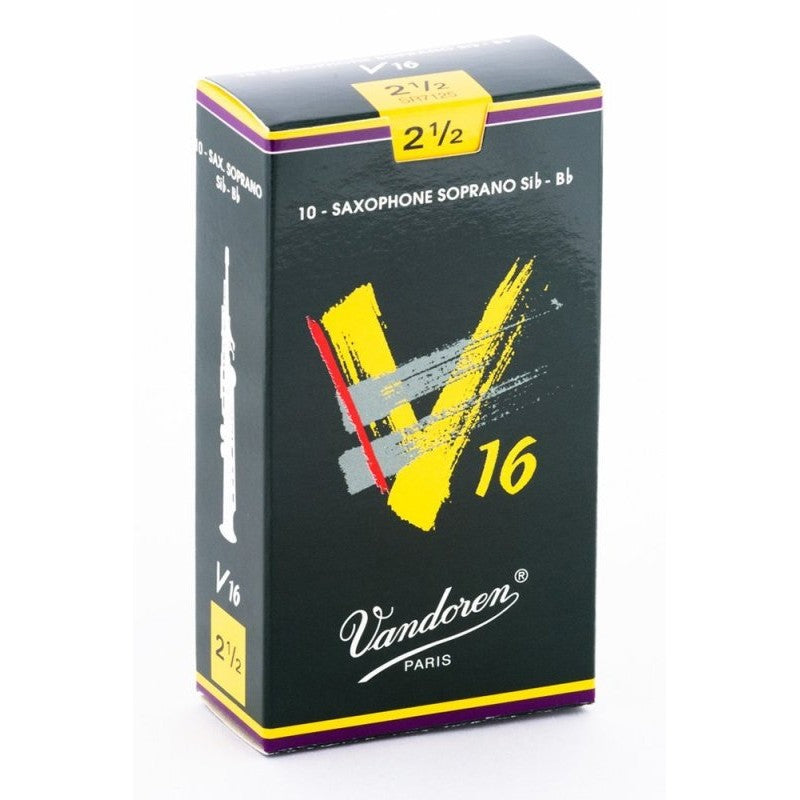 Vandoren - Soprano Sax V16 Reeds Strength 2.5; Box of 10 - SR7125