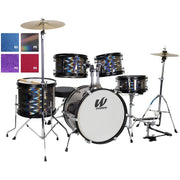Westbury - 5-Piece Junior Drum Set Complete With Hardware, Cymbals & Throne, Red Sparkle Finish - WST-JR5-RS