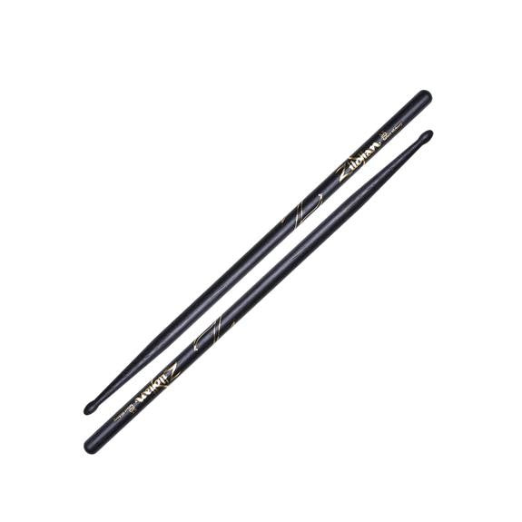 Zildjian - 5A Wood Tip Hickory Drumsticks, Black - Z5AB
