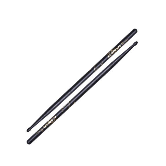 Zildjian - 5A Wood Tip Hickory Drumsticks, Black - Z5AB