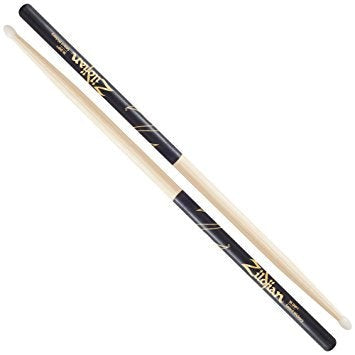 Zildjian - 7A Nylon Tip Hickory Drumsticks with Black DIP - Z7AND