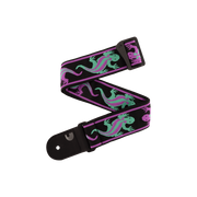 D'Addario Accesories - Vintage Planet Waves Lizards Strap Green / Purple Lizards 50PW01