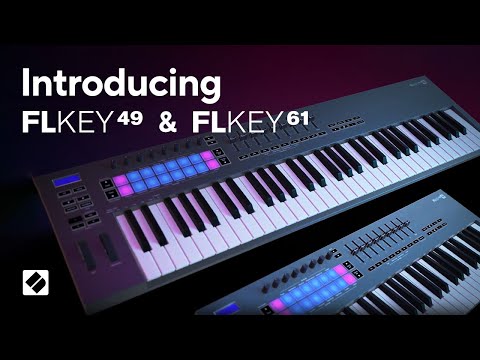 Novation - 61-Key MIDI Controller Keyboard with 16 RGB-backlit Pads, 8 Knobs, 9 Faders, and Pitch Bend - FLKEY-61 