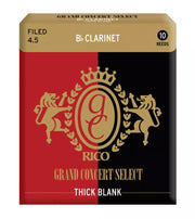 Rico - Grand Concert Select Thick Blank Clarinet Reeds - Filed - Strength 4.5 - 10-Pack - RGT10BCL450